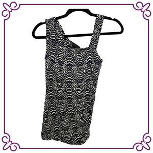 INC Black & White with Geometric Pattern Tank Bra Top XS